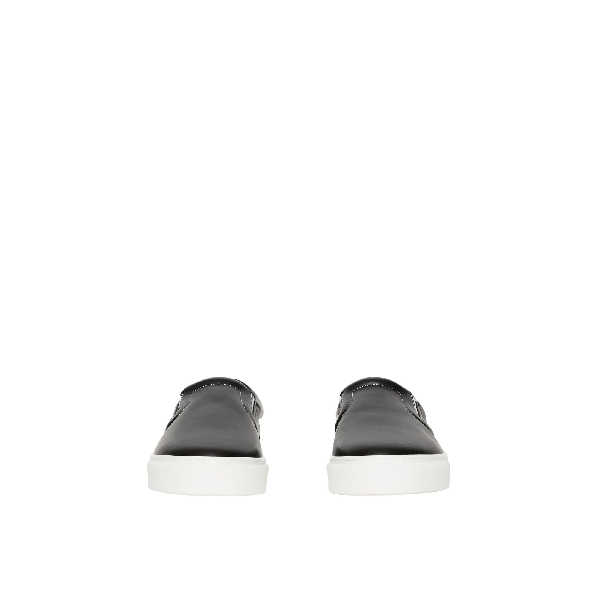 Sneakers sans lacets en cuir avec semelles biosourcées - Black