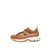 Sneakers Arthur en cuir velours et laine check pied-de-poule - Beige & Brown