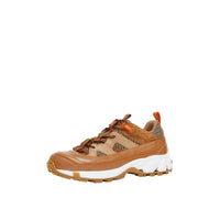 Sneakers Arthur en cuir velours et laine check pied-de-poule - Beige & Brown