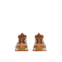 Sneakers Arthur en cuir velours et laine check pied-de-poule - Beige & Brown