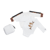 Coffret cadeau deux pièces pour bébé en coton à motif daim - White