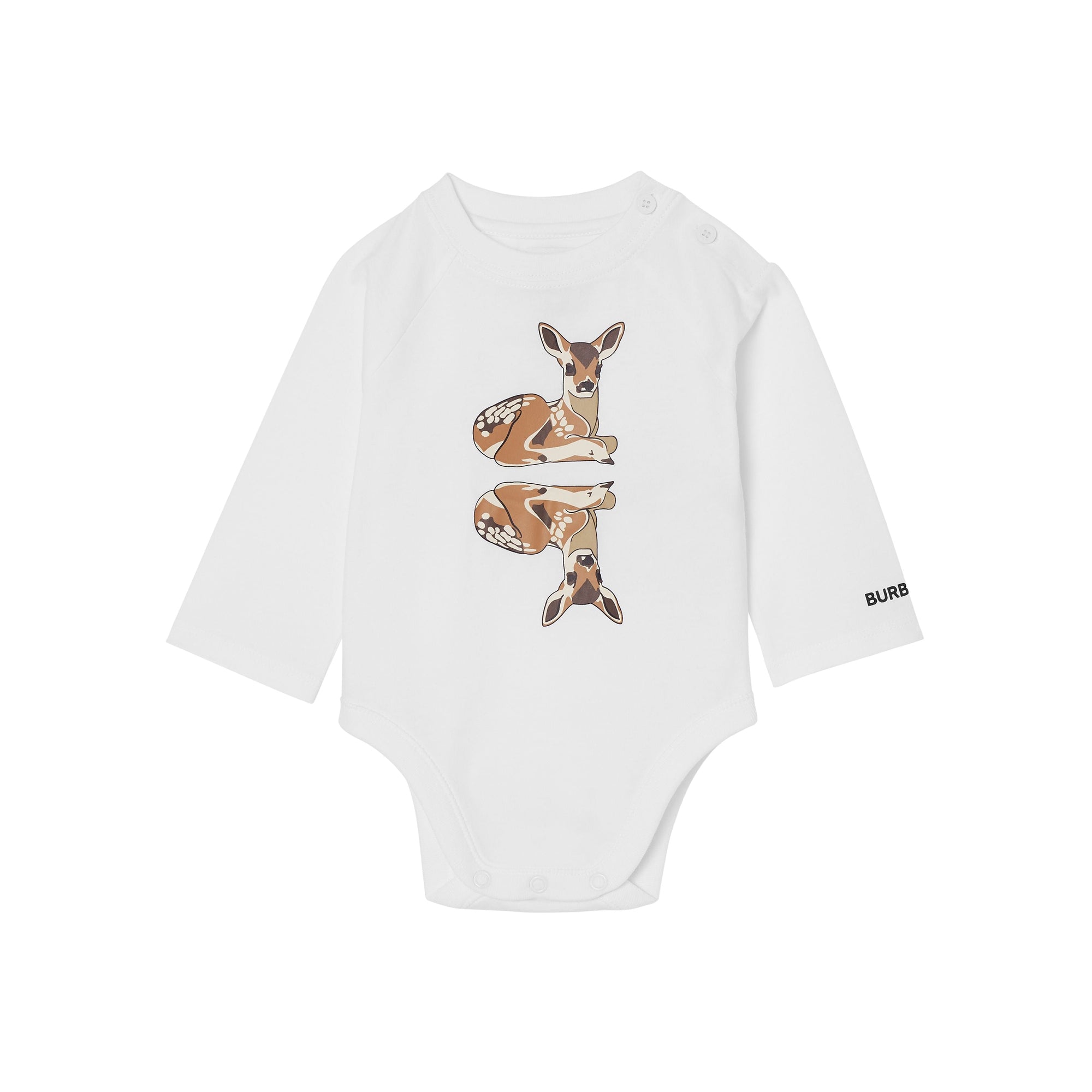 Coffret cadeau deux pièces pour bébé en coton à motif daim - White
