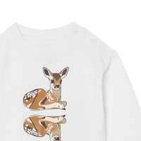 Coffret cadeau deux pièces pour bébé en coton à motif daim - White