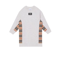 Robe pull en coton à rayures iconiques - White Melange