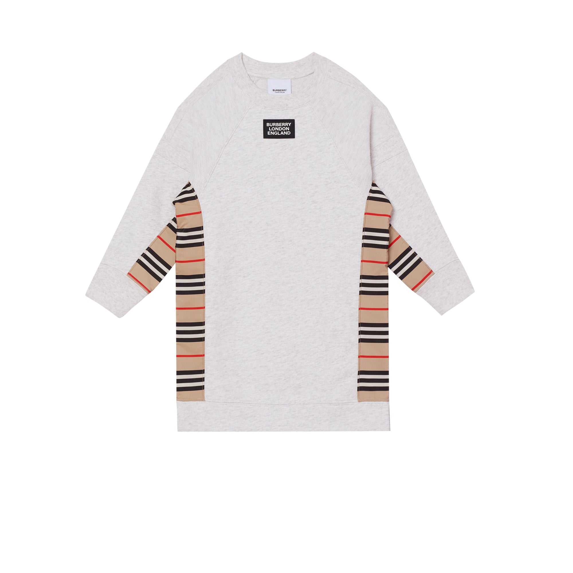 Robe pull en coton à rayures iconiques - White Melange