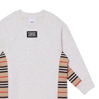 Robe pull en coton à rayures iconiques - White Melange