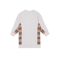 Robe pull en coton à rayures iconiques - White Melange