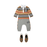 Pantalon de survêtement en coton à rayures iconiques - Grey Melange