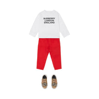 Haut à manches longues en coton avec logo - White