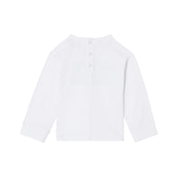 Haut à manches longues en coton avec logo - White