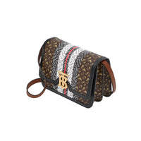 Petit sac TB en toile écologique rayé Monogram - Bridle Brown