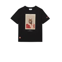 T-shirt en coton à imprimé personnage - Black