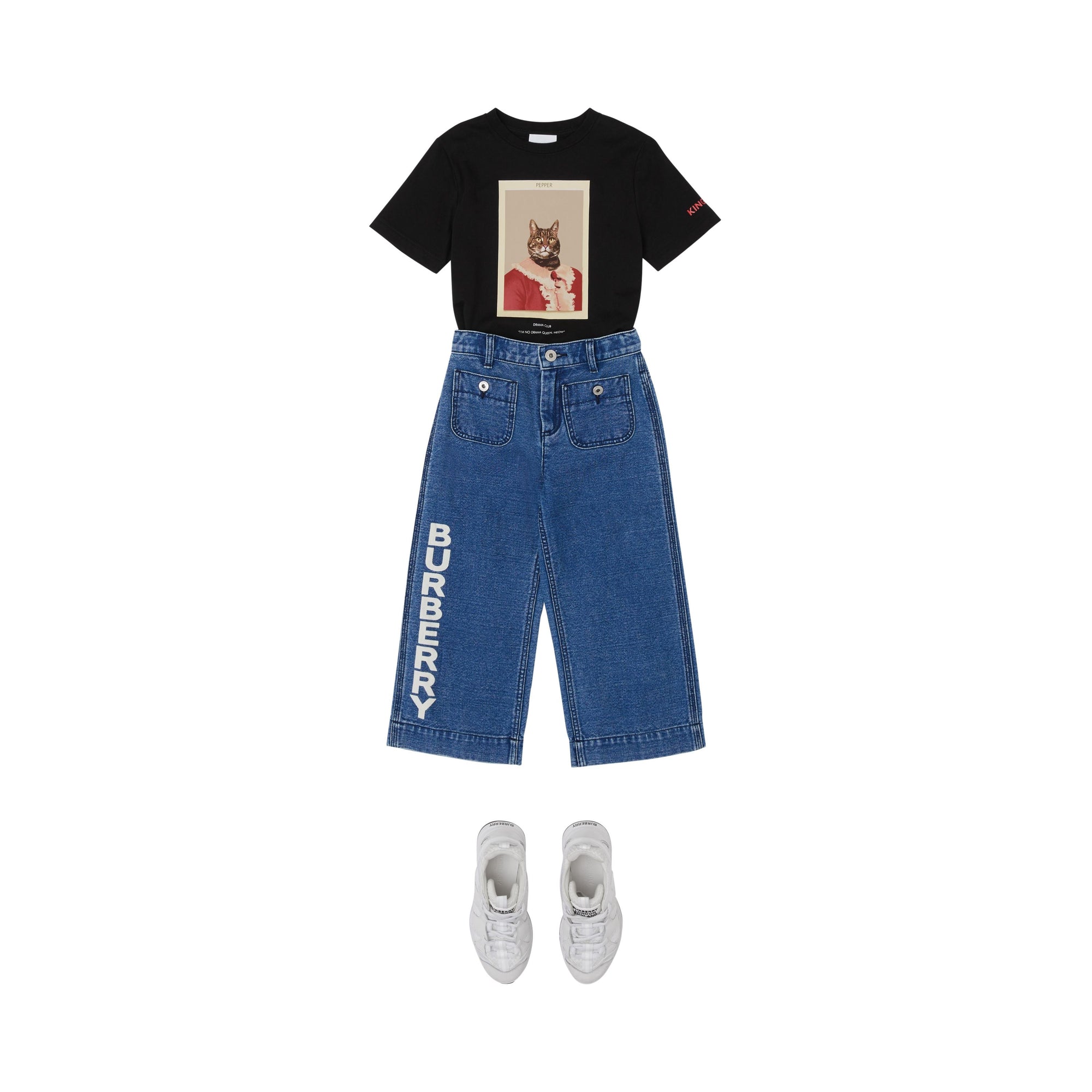 T-shirt en coton à imprimé personnage - Black