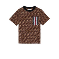 T-shirt en coton rayé Monogram - Bridle Brown