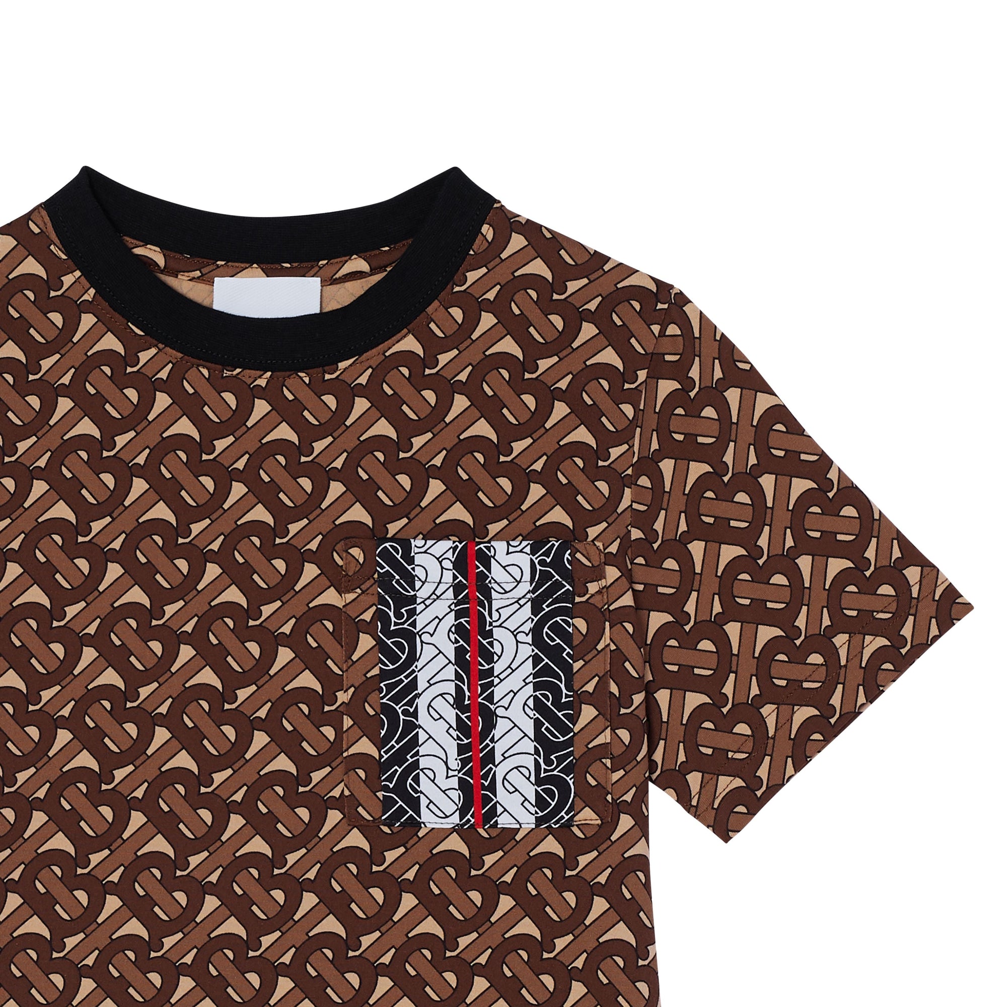T-shirt en coton rayé Monogram - Bridle Brown