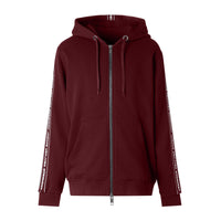 Veste à capuche en coton avec bandes à logo - Deep Merlot