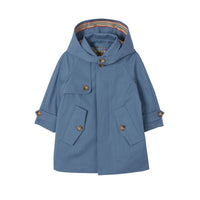 Paletot en sergé de coton avec capuche amovible - Steel Blue
