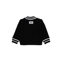 Cardigan en laine mélangée à motif daim - Black