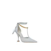 Escarpins en cuir avec chaîne - Pebble Grey