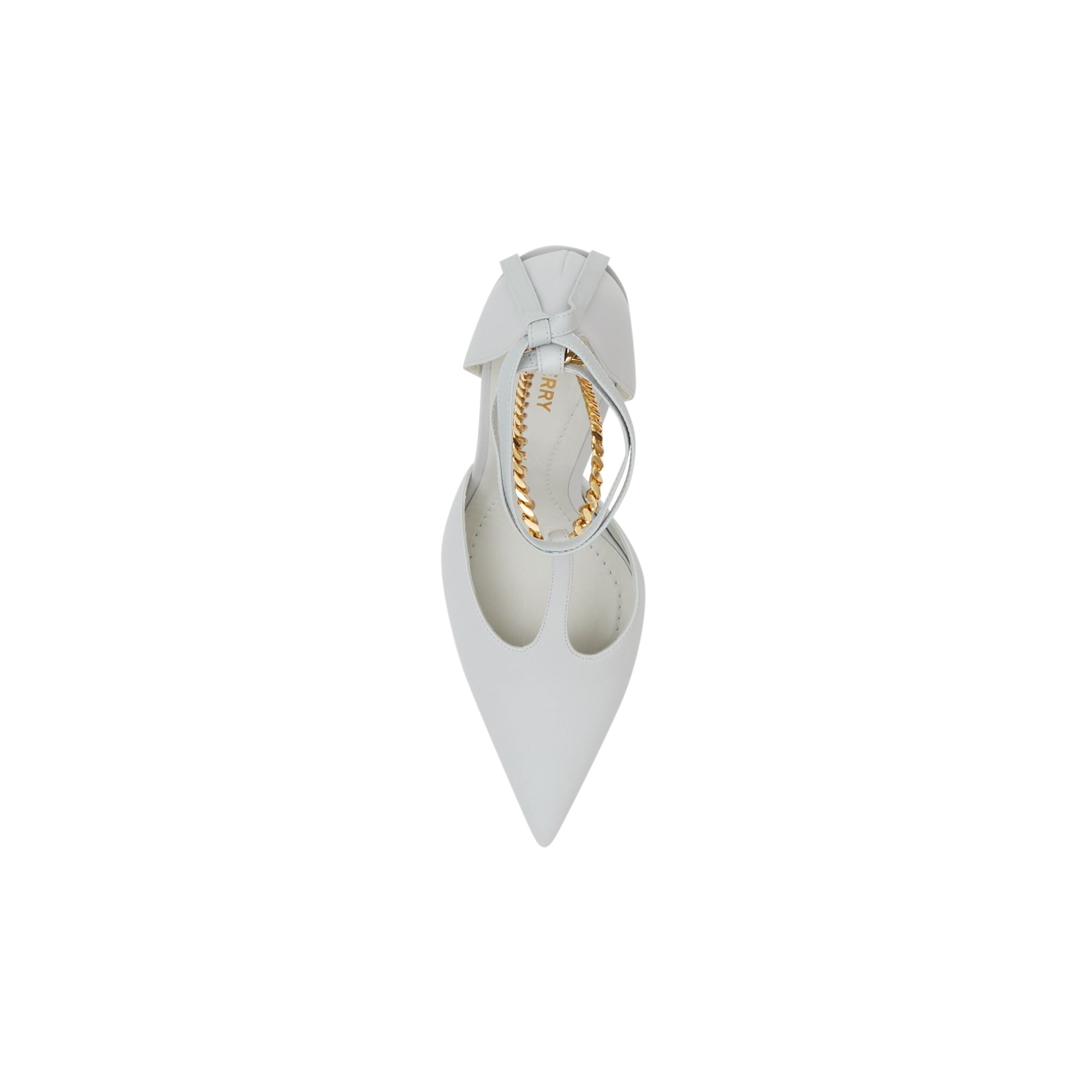 Escarpins en cuir avec chaîne - Pebble Grey