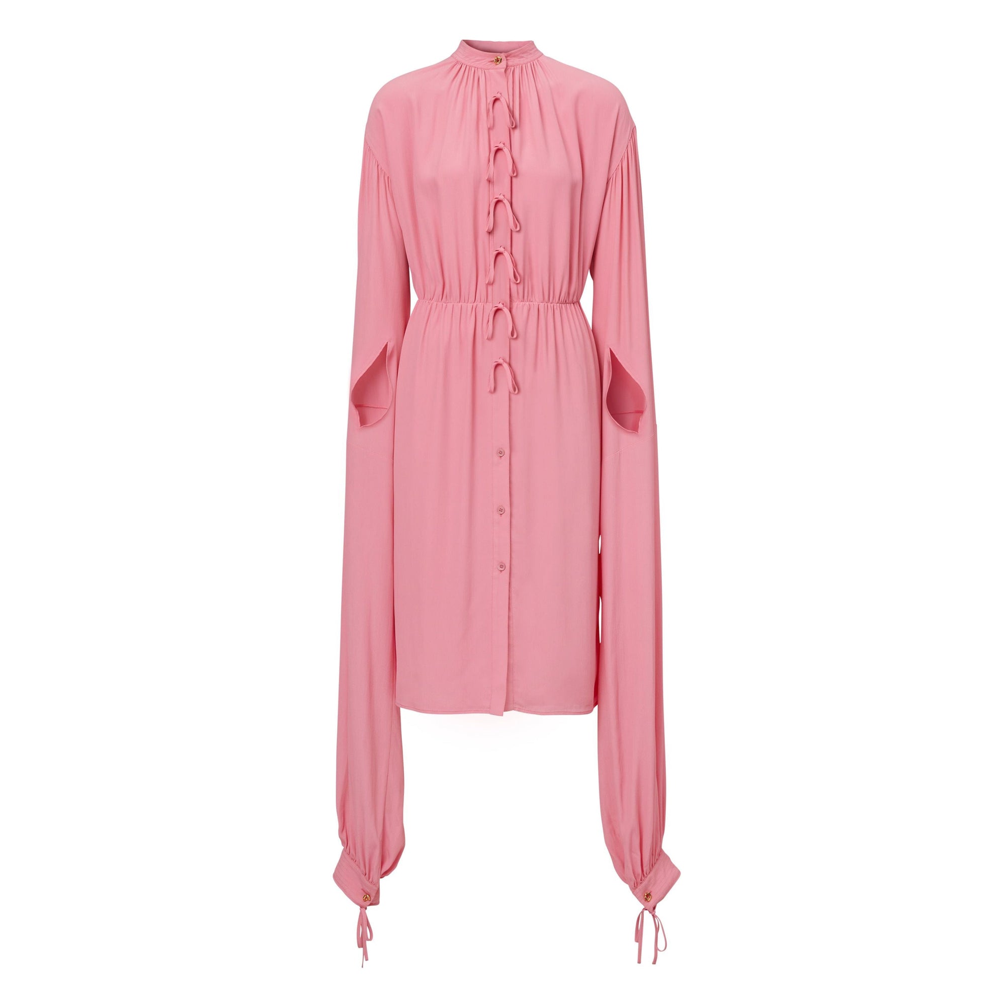 Robe à manches repliables en crêpe de soie de Chine - Bubblegum Pink