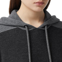 Hoodie en maille de laine mérinos mélangée bicolore - Charcoal Melange