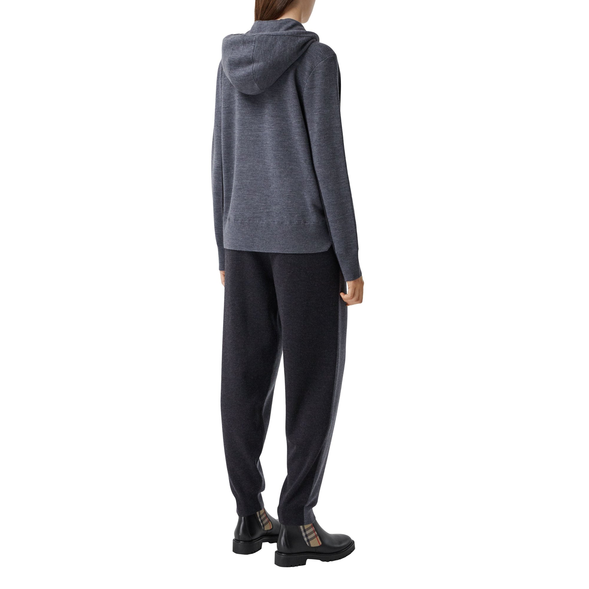 Pantalon de survêtement en laine mérinos bicolore - Charcoal Melange