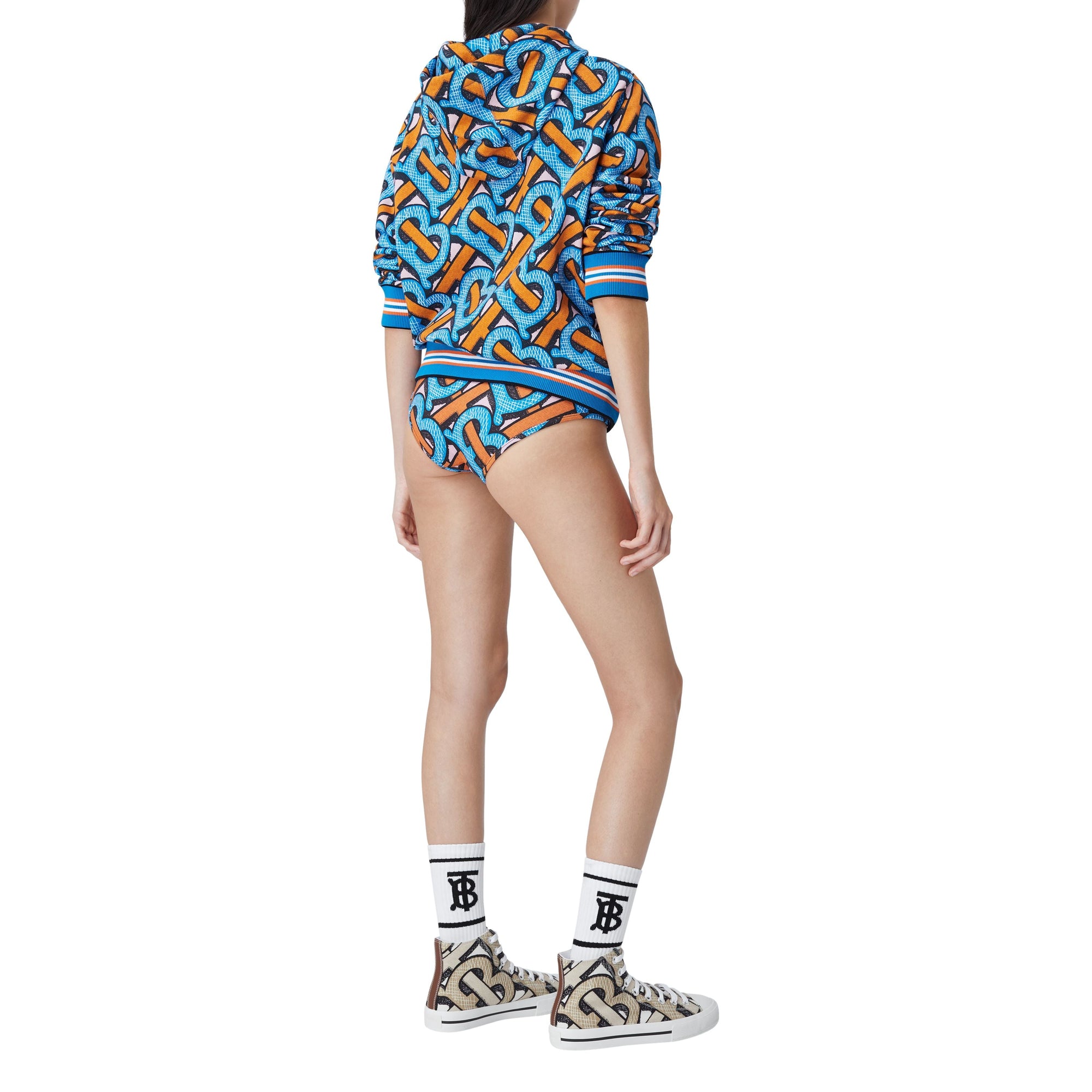 Sweat-shirt à capuche en coton Monogram unisexe - Bright Cobalt