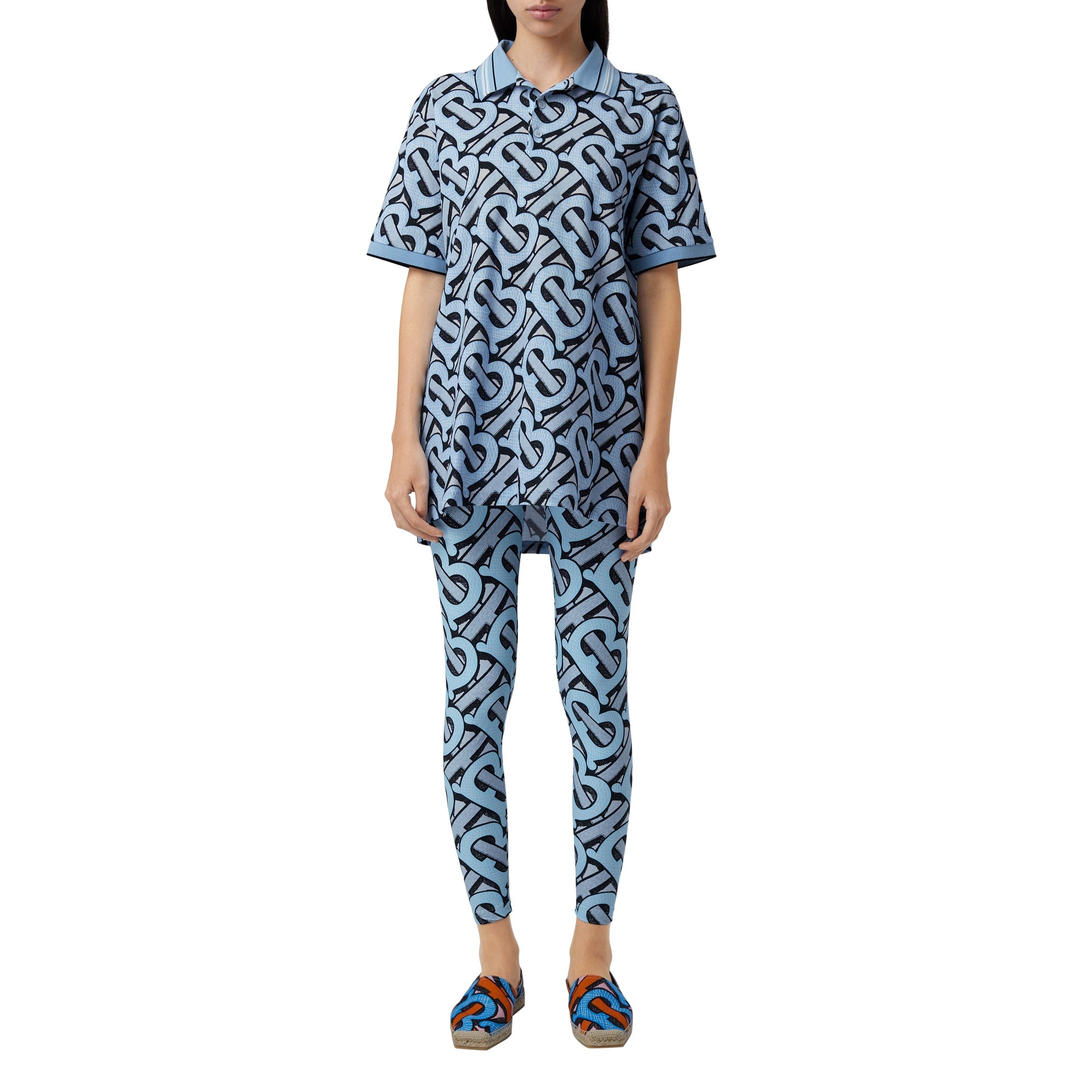Polo en piqué de coton Monogram unisexe - Pale Azure