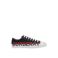 Sneakers en gabardine de coton tricolore avec logo - Black