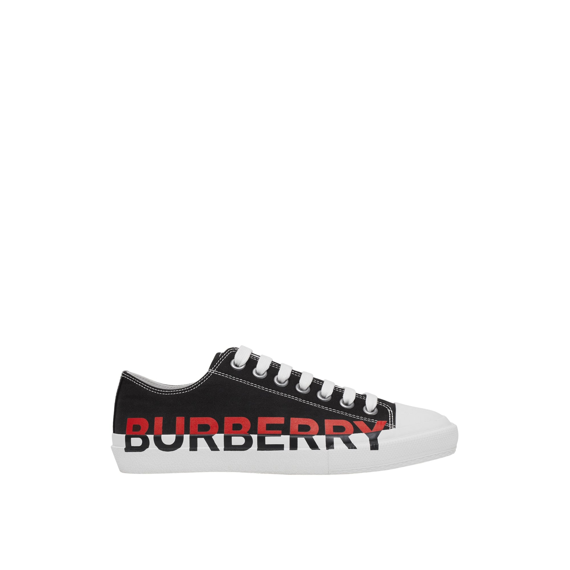Sneakers en gabardine de coton tricolore avec logo - Black