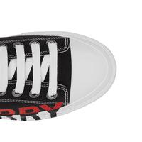 Sneakers en gabardine de coton tricolore avec logo - Black