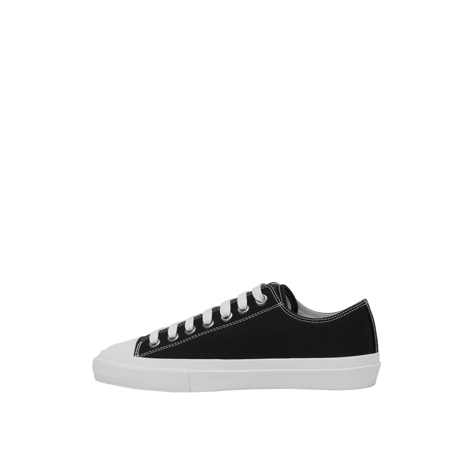 Sneakers en gabardine de coton tricolore avec logo - Black