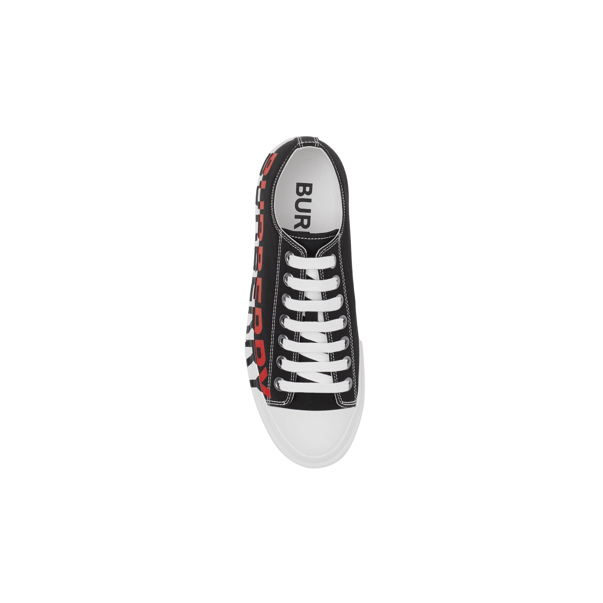 Sneakers en gabardine de coton tricolore avec logo - Black