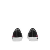 Sneakers en gabardine de coton tricolore avec logo - Black