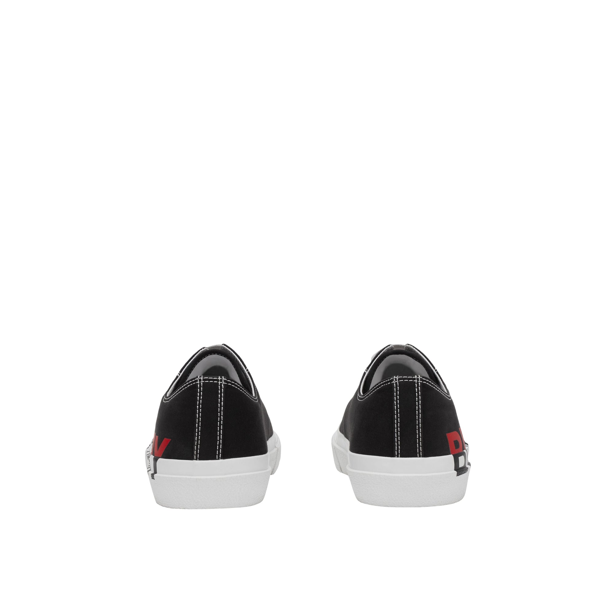 Sneakers en gabardine de coton tricolore avec logo - Black