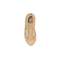 Sneakers Arthur en cuir velours et cuir avec chaîne - Honey