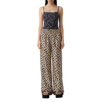 Pantalon ample en sergé de soie Monogram - Dark Beige