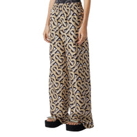 Pantalon ample en sergé de soie Monogram - Dark Beige