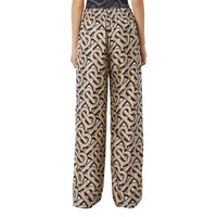 Pantalon ample en sergé de soie Monogram - Dark Beige