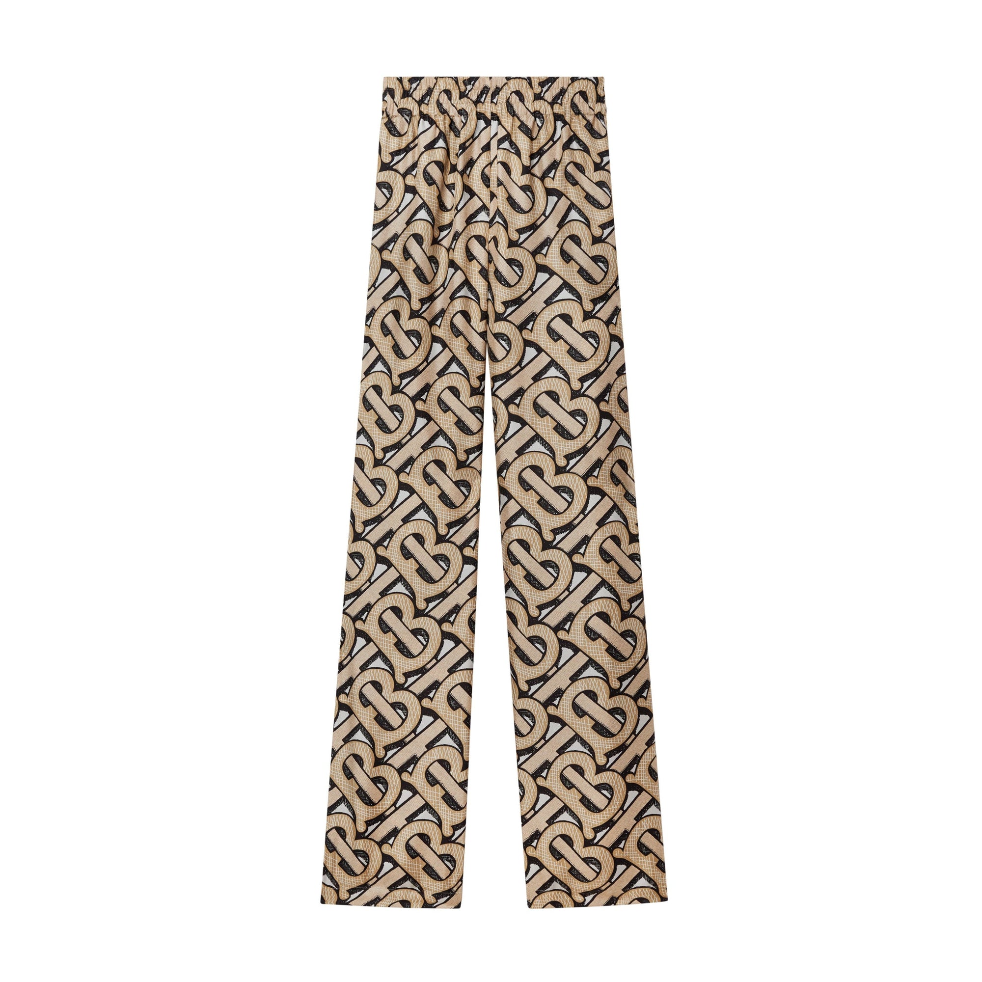 Pantalon ample en sergé de soie Monogram - Dark Beige