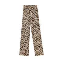 Pantalon ample en sergé de soie Monogram - Dark Beige