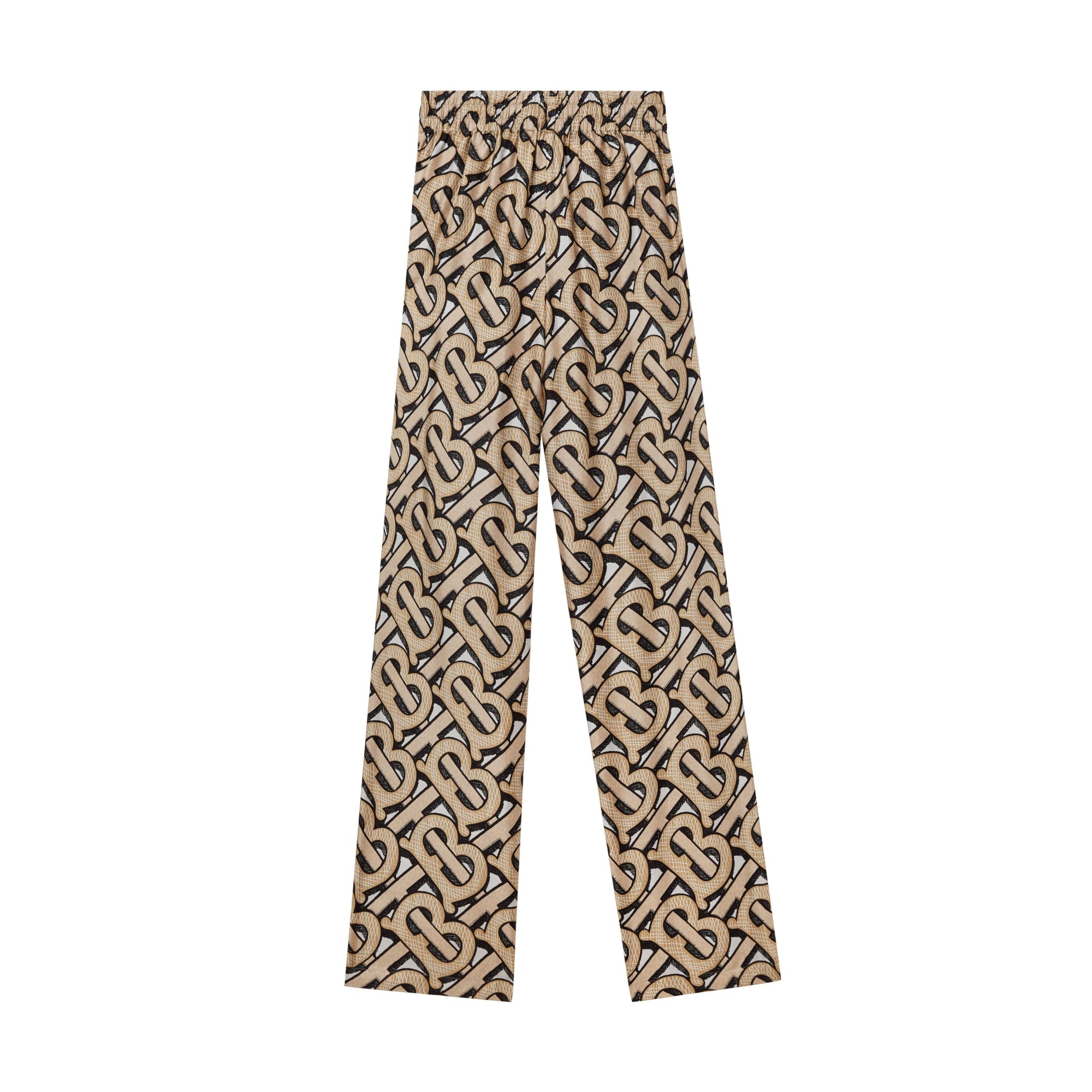 Pantalon ample en sergé de soie Monogram - Dark Beige
