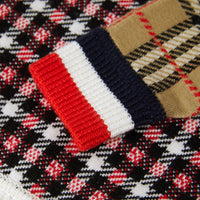 Pull en laine check façon patchwork - Multicolour