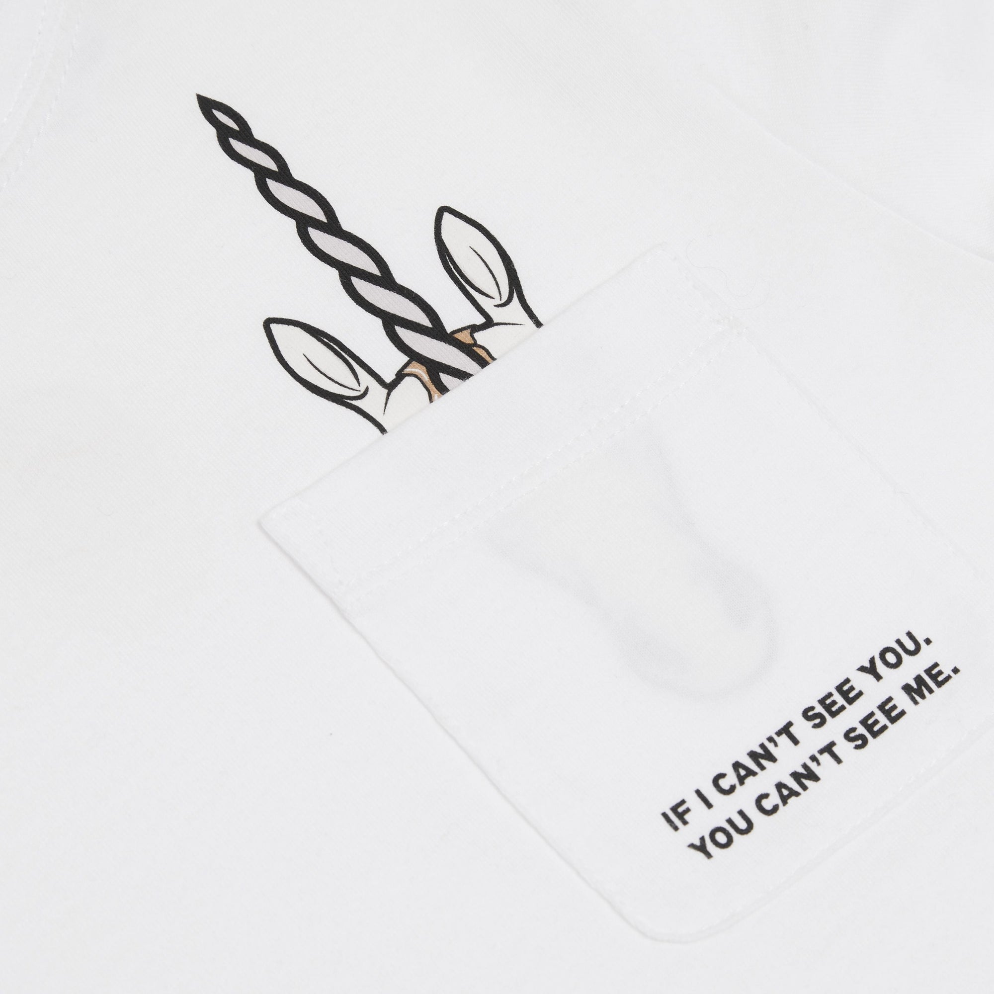 T-shirt en coton à imprimé licorne avec slogan - White