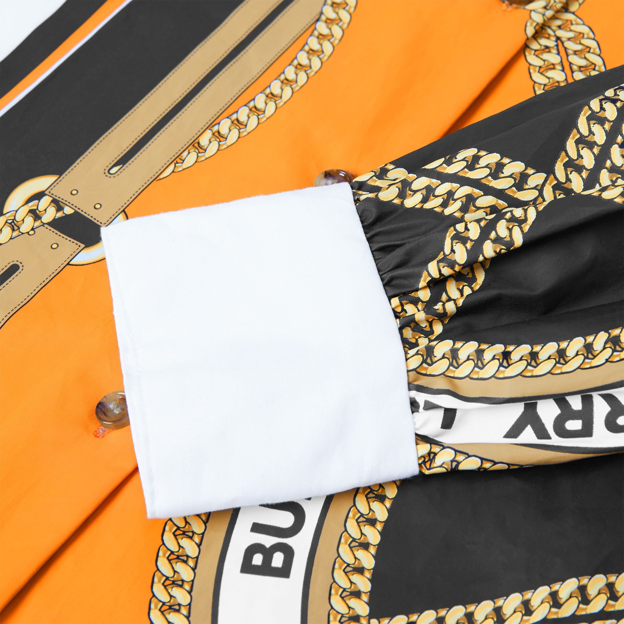 Robe chemise en popeline de coton stretch à imprimé foulard - White