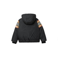 Doudoune avec rayures iconiques et logo appliqué - Black