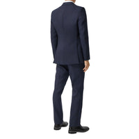 Pantalon de costume classique en laine et soie mélangées - Navy