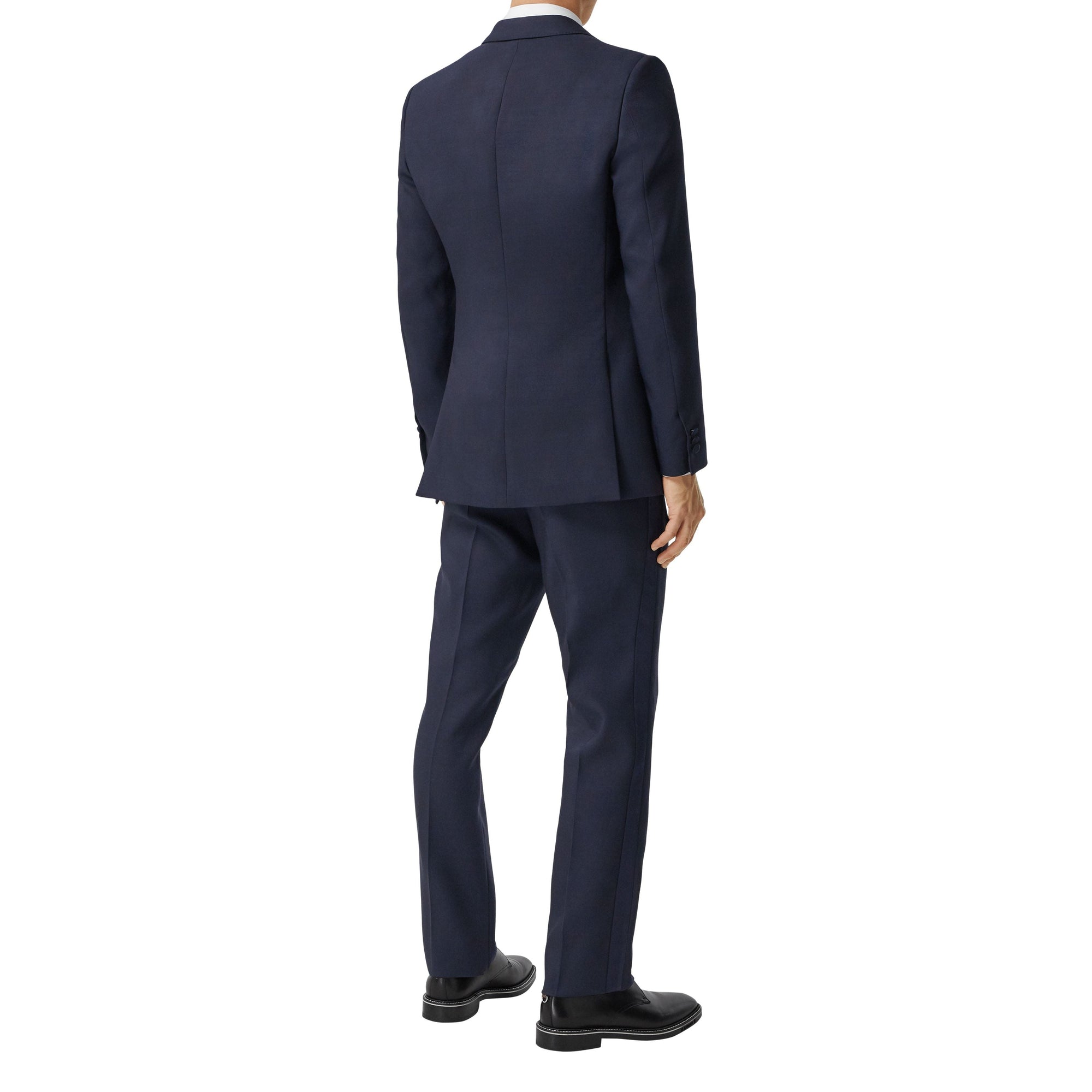 Pantalon de costume classique en laine et soie mélangées - Navy