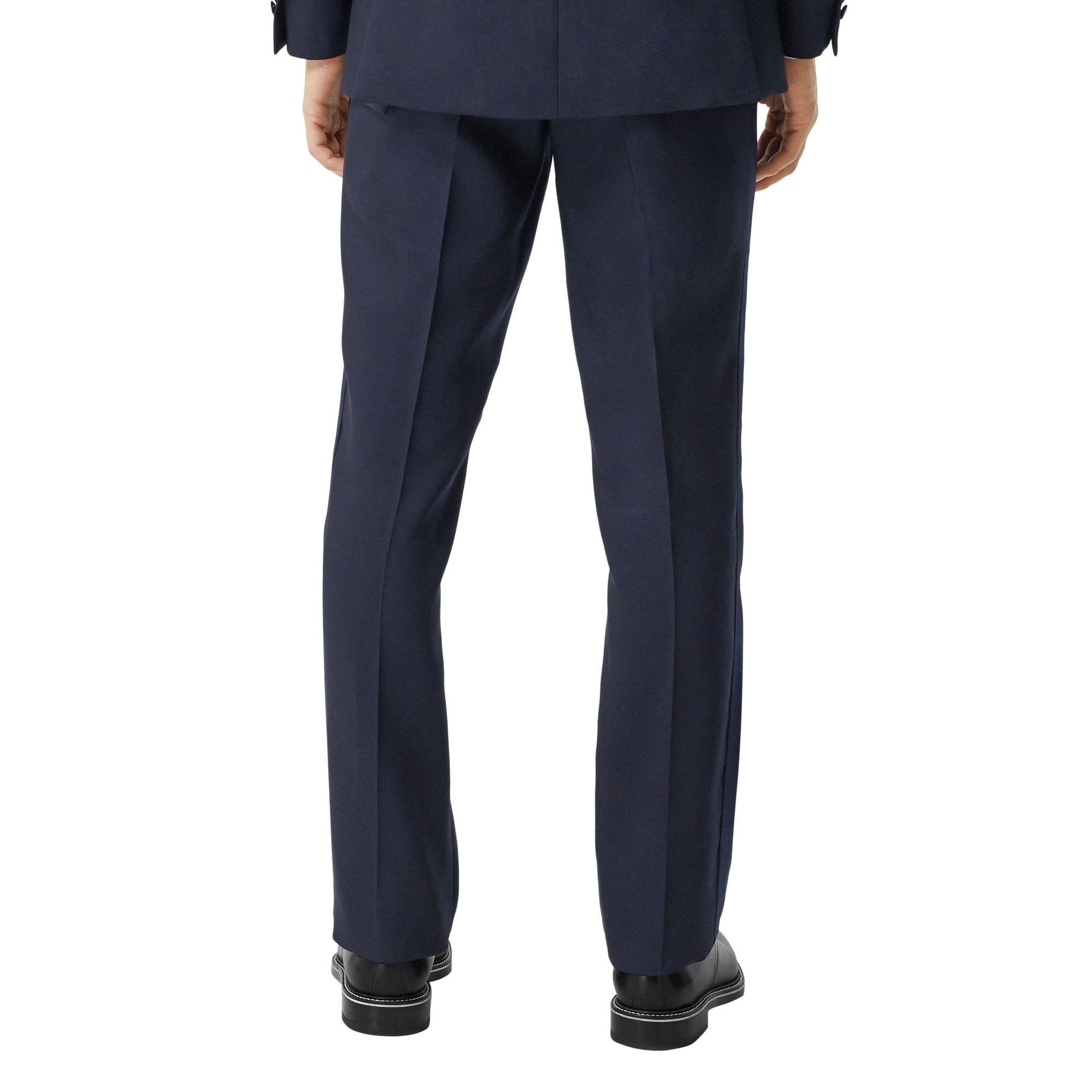 Pantalon de costume classique en laine et soie mélangées - Navy